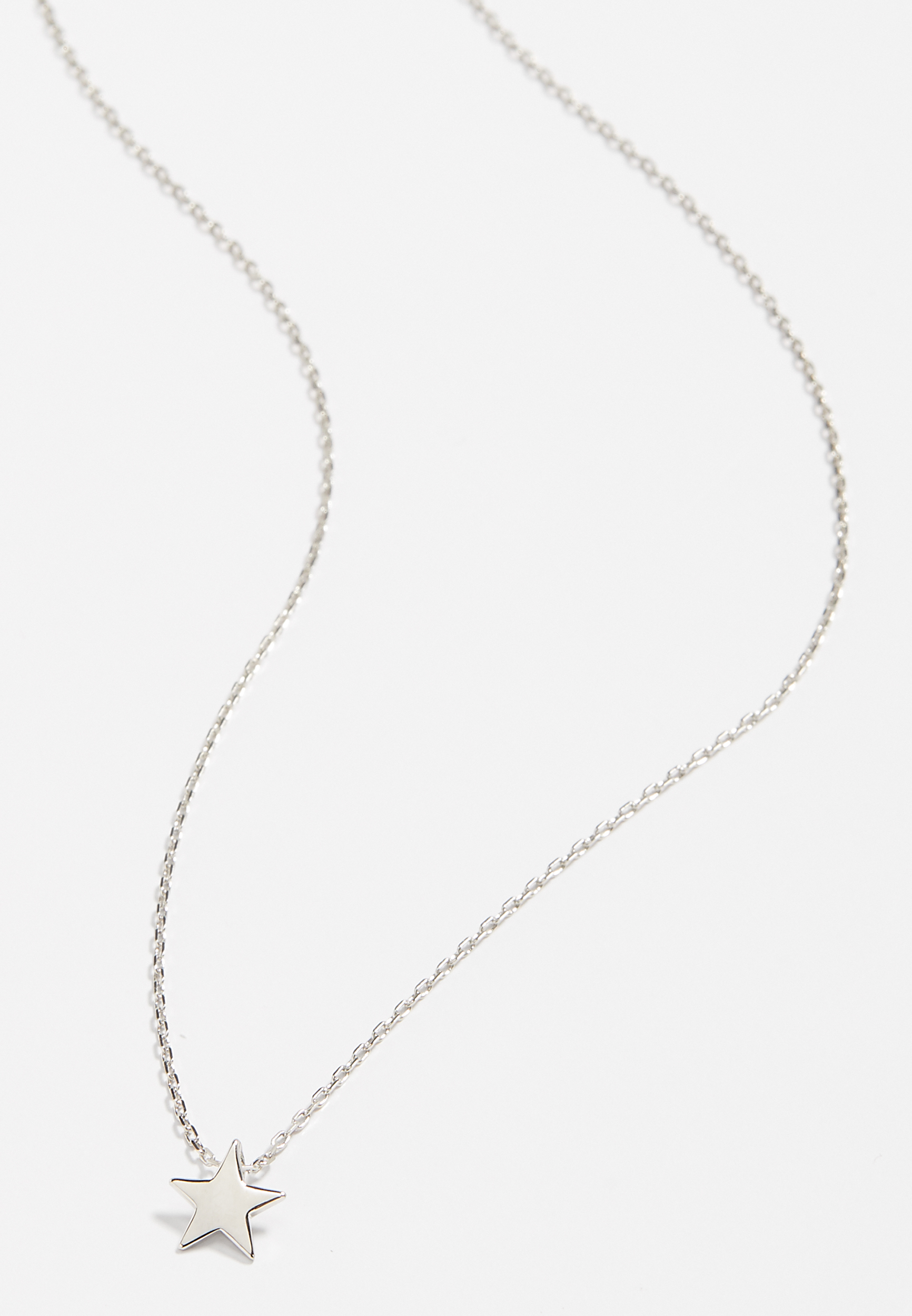 Dainty Silver Star Necklace, , large