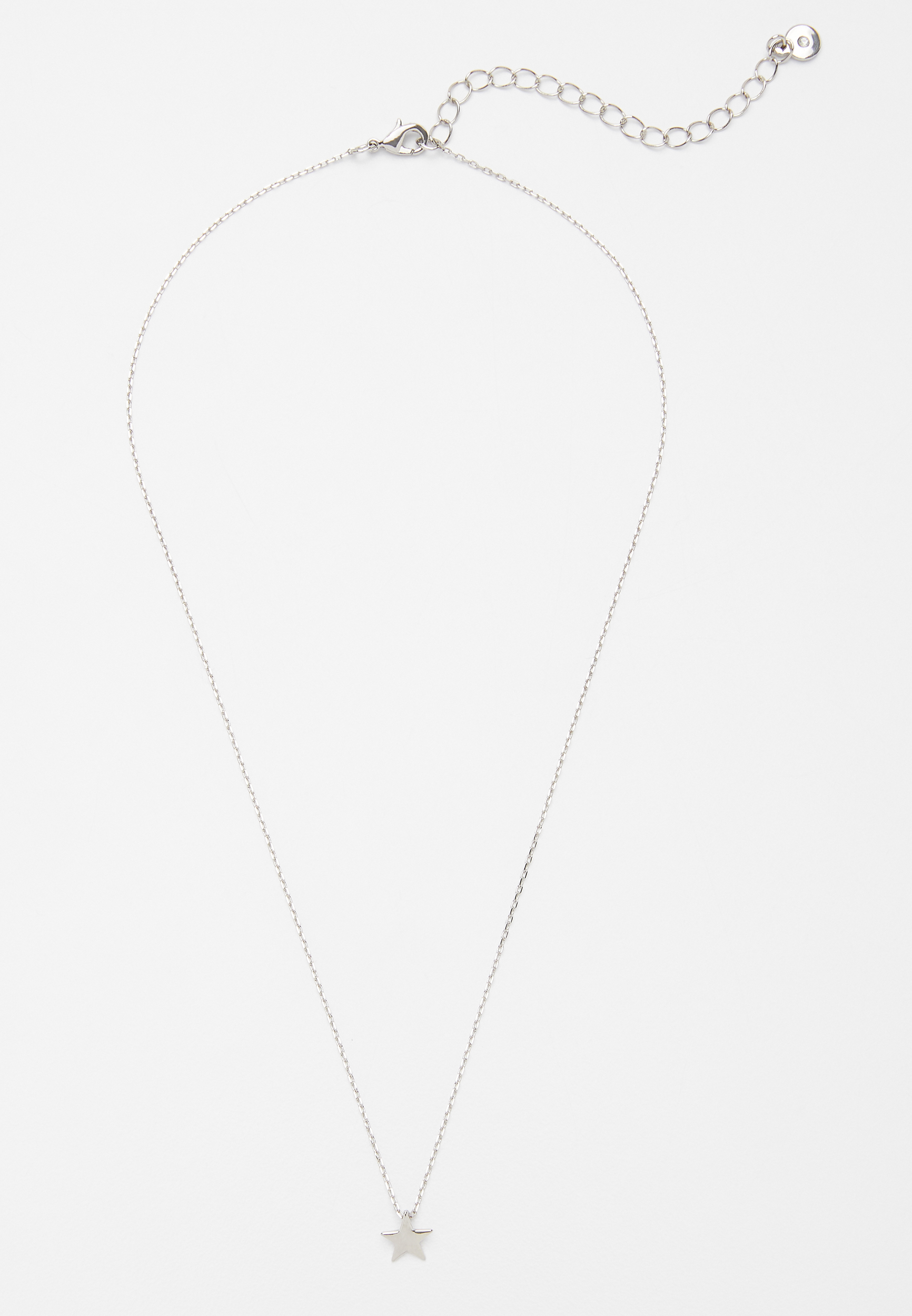 Dainty Silver Star Necklace, , large