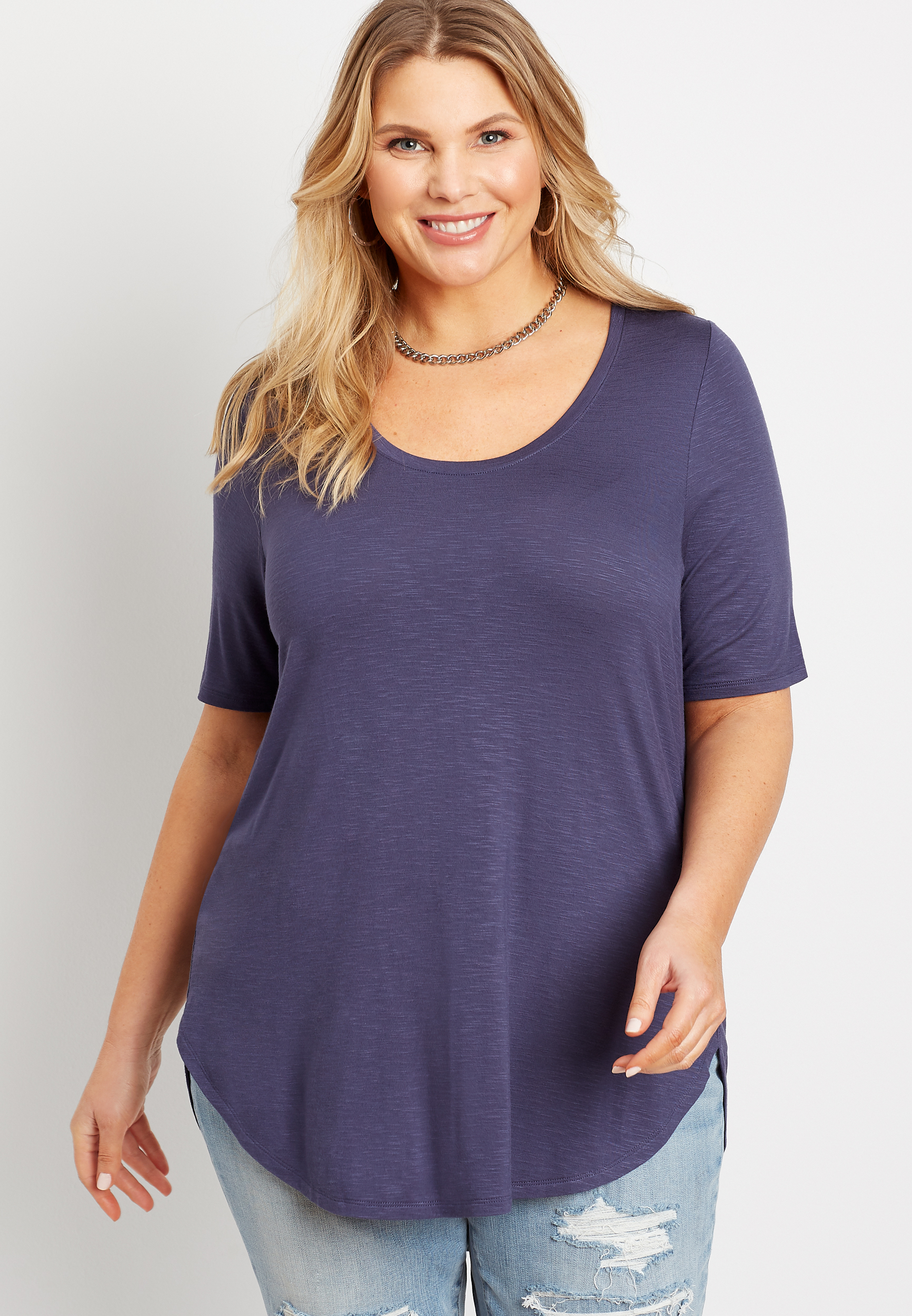 Plus Size 24/7 Solid Flawless Tee | maurices
