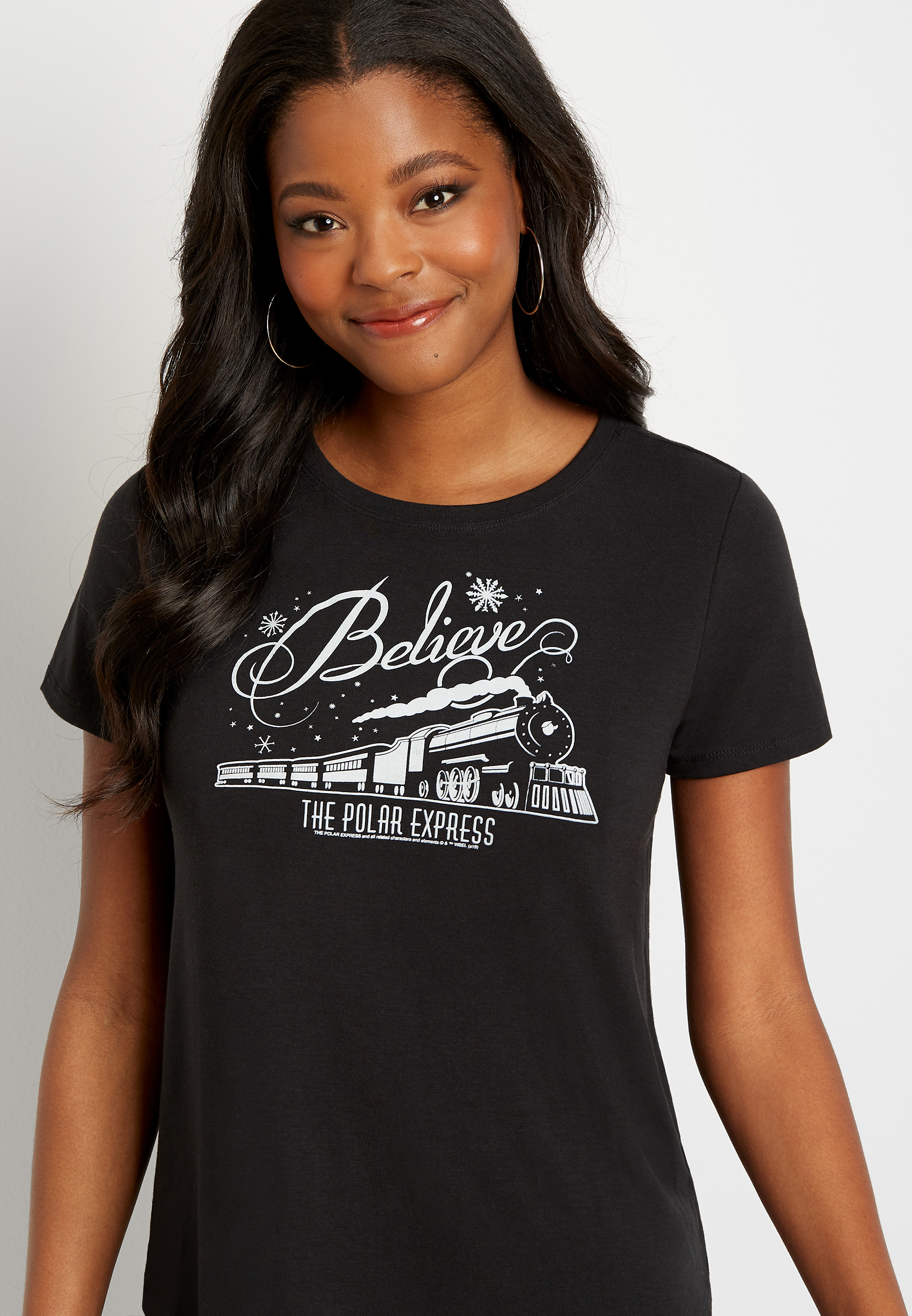 Black Polar Express Graphic Tee | maurices