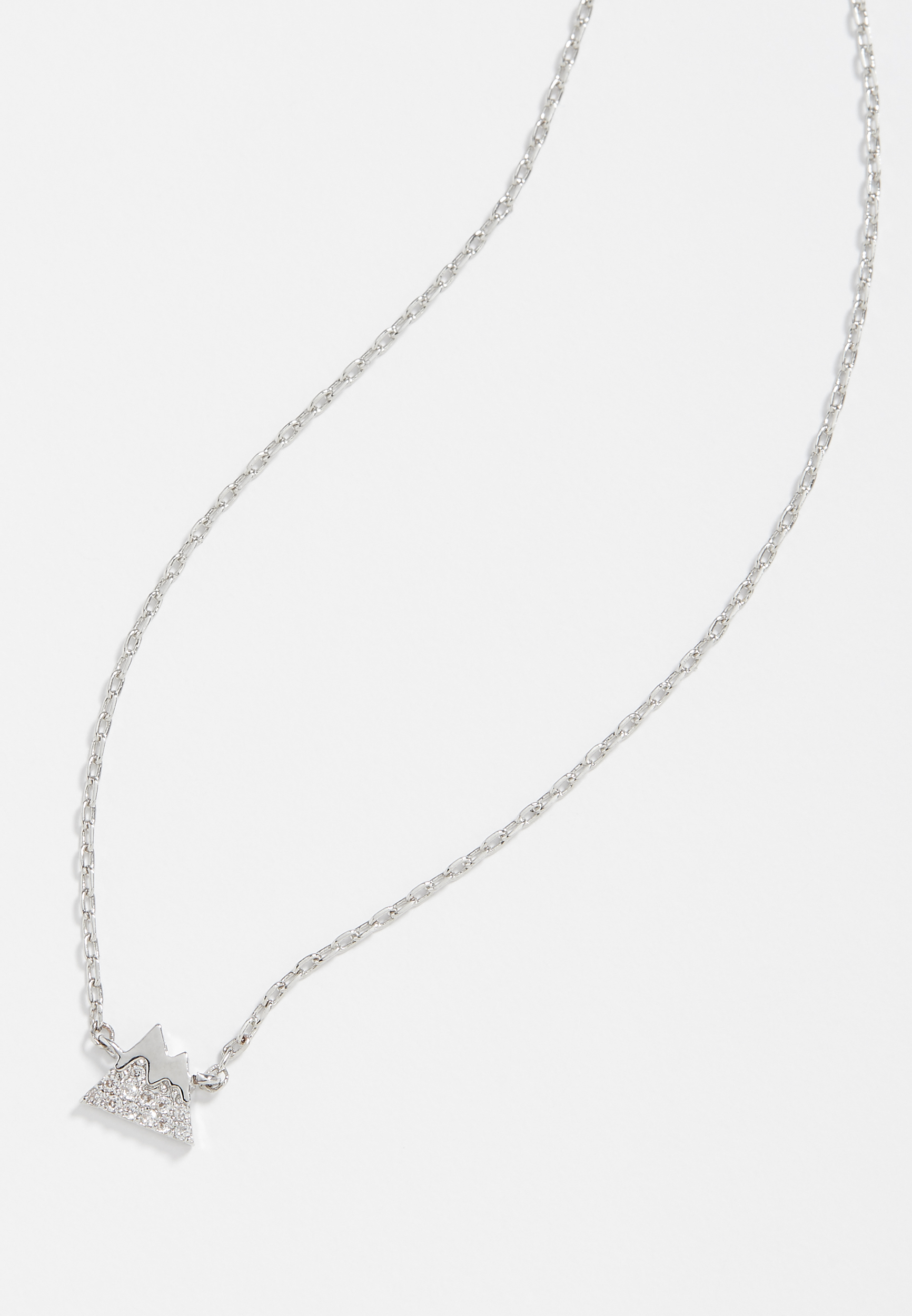 Dainty Silver Mountain Necklace, , large