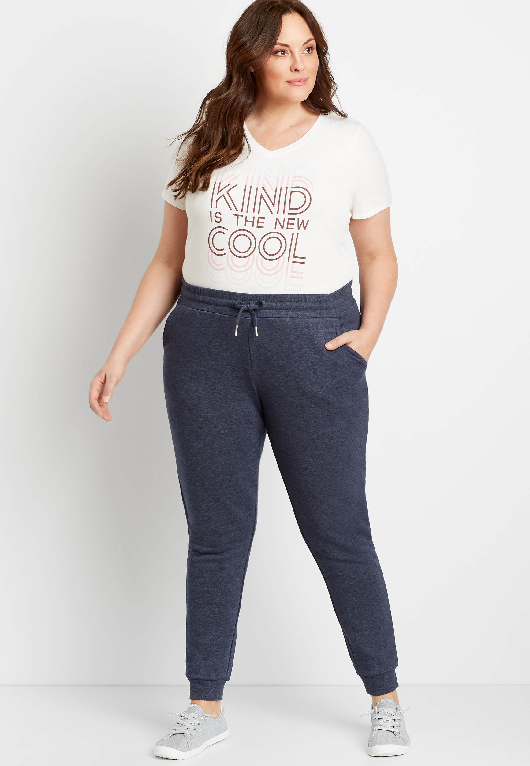 Plus Size Navy Jogger Pant - alternate image