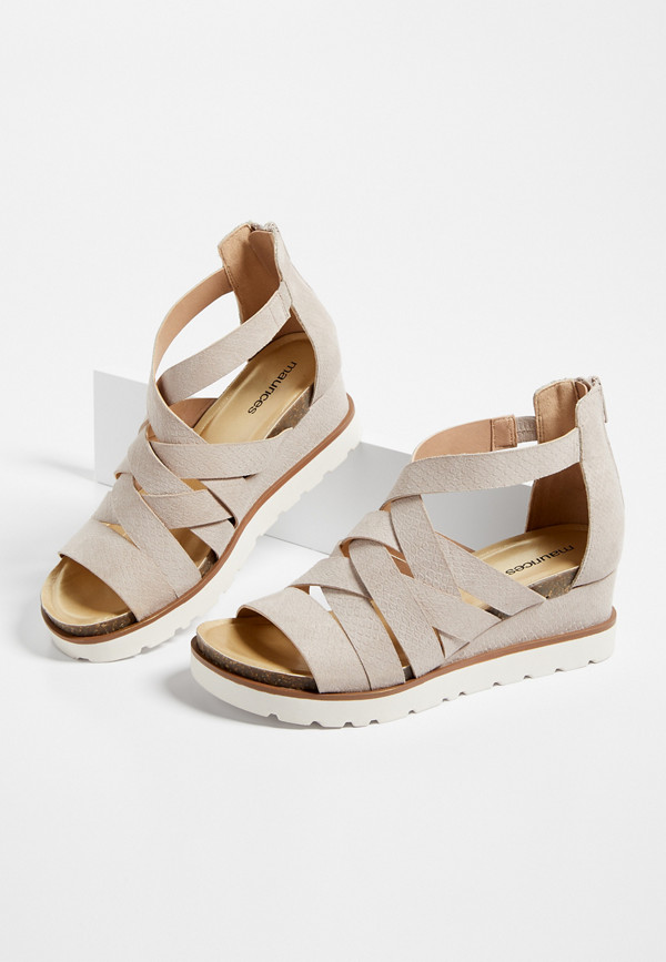 Finley Taupe Strappy Sporty Wedge | maurices