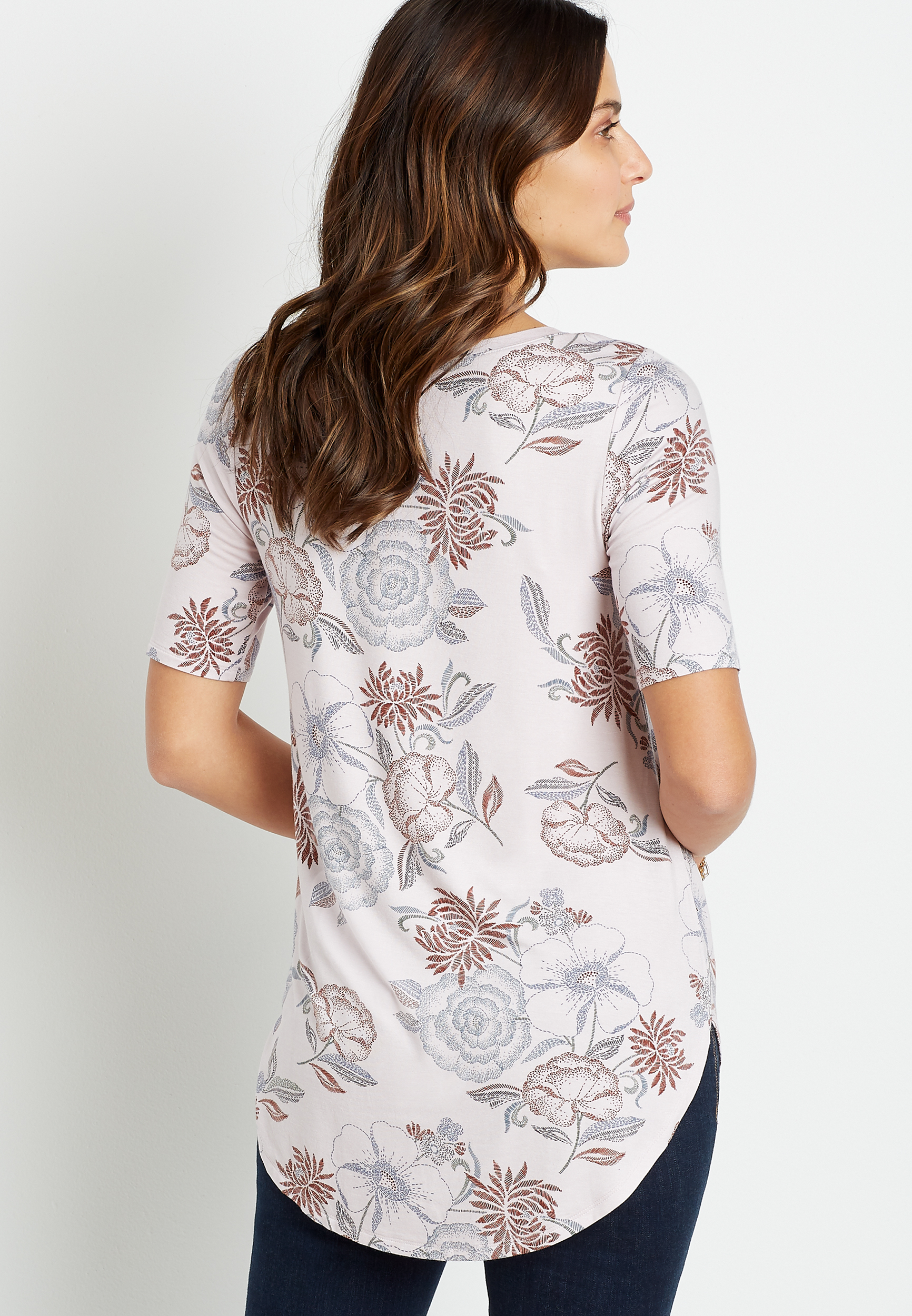 24/7 Lilac Floral Flawless Tee - alternate image