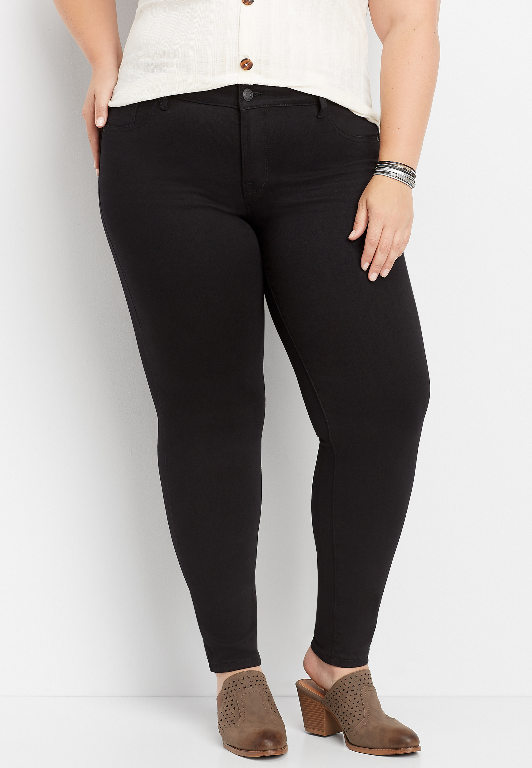 Plus Size DenimFlex&trade; Black Colored Jegging, C106, large