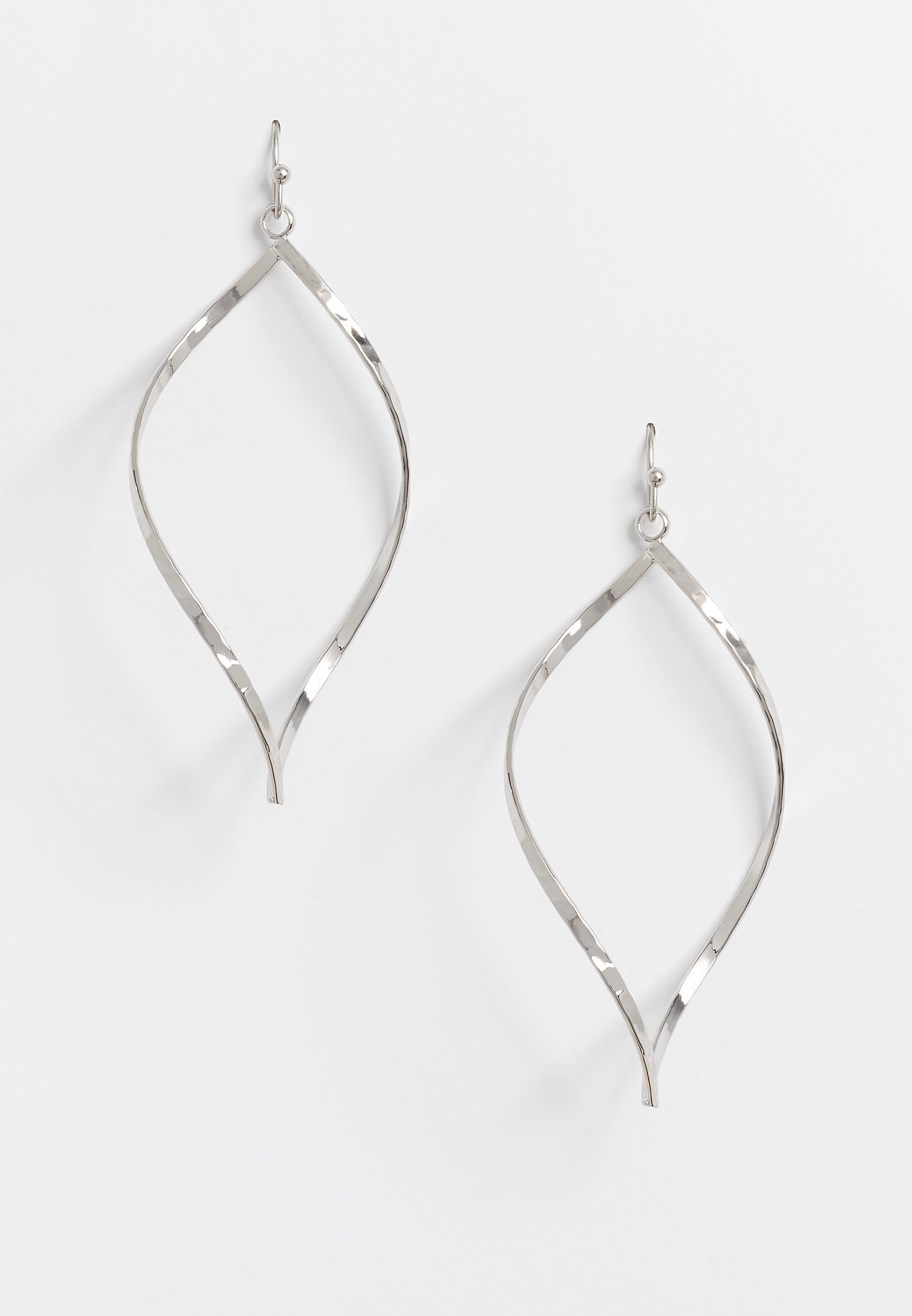 Maurices Women's Gold Twisted Drop Hoop Earrings Gray Size O/s