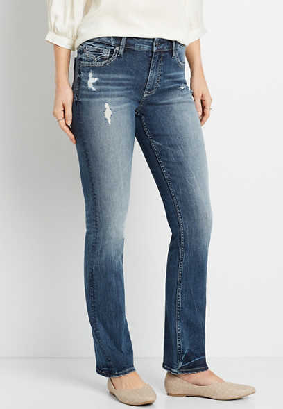Vigoss® Dark Wash Faux Flap Pocket Slim Boot Jean
