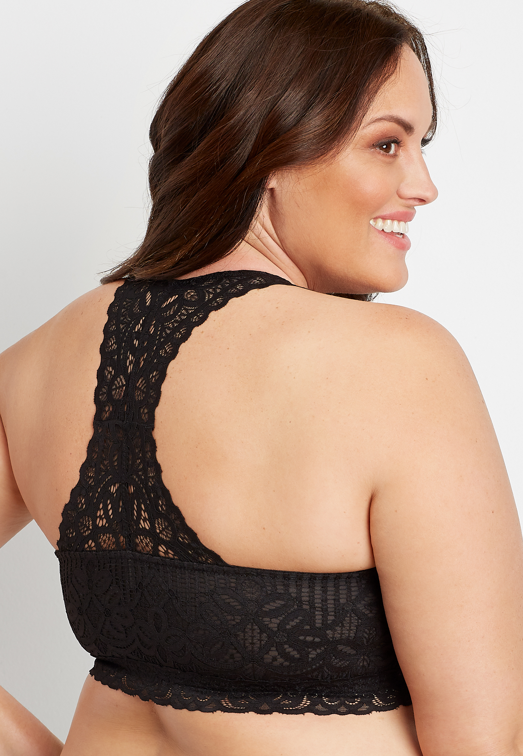 Vintage Lace Black Racerback Braletteâ€¯, , large
