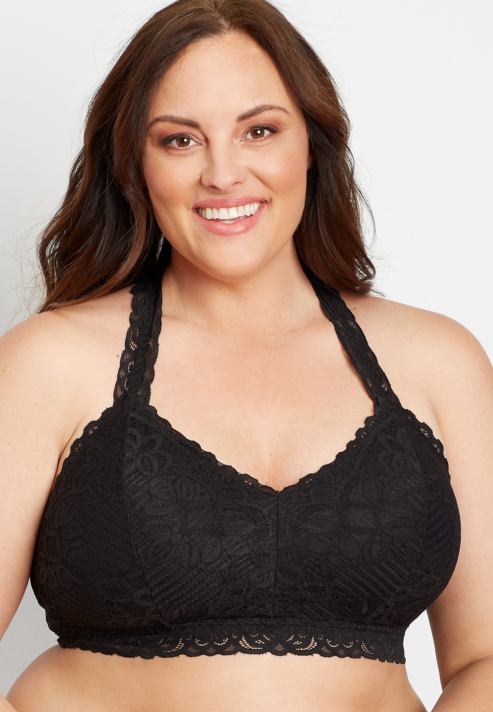 Vintage Lace Black Racerback Braletteâ€¯, , large