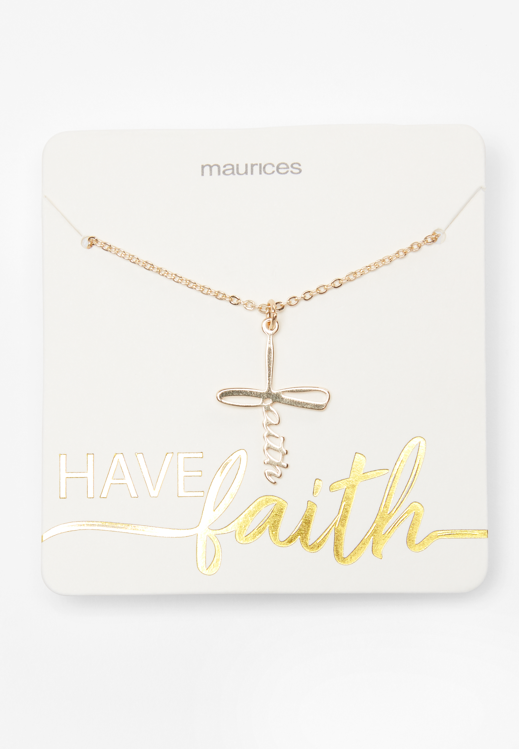 Dainty Gold Faith Cross Necklace | maurices