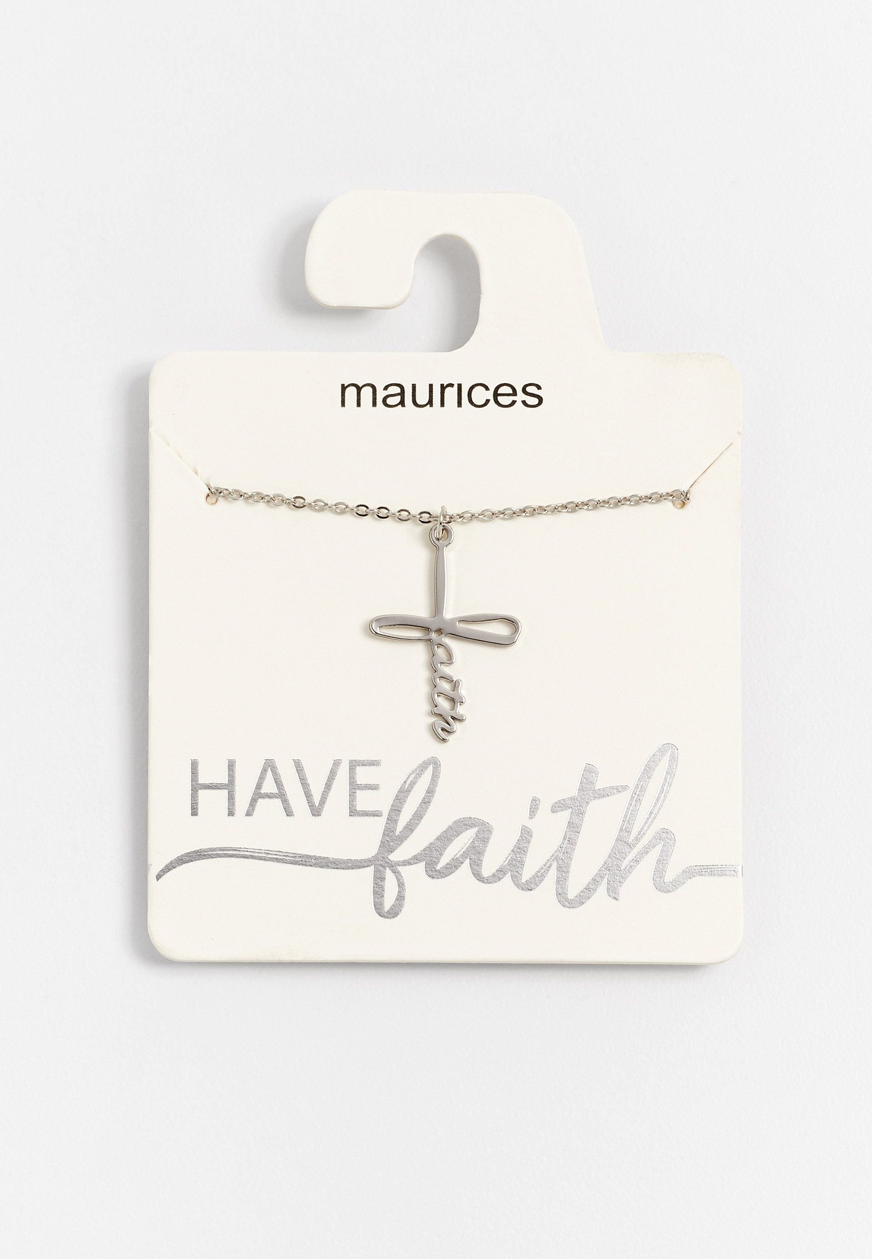 Dainty Silver Faith Cross Necklace | maurices