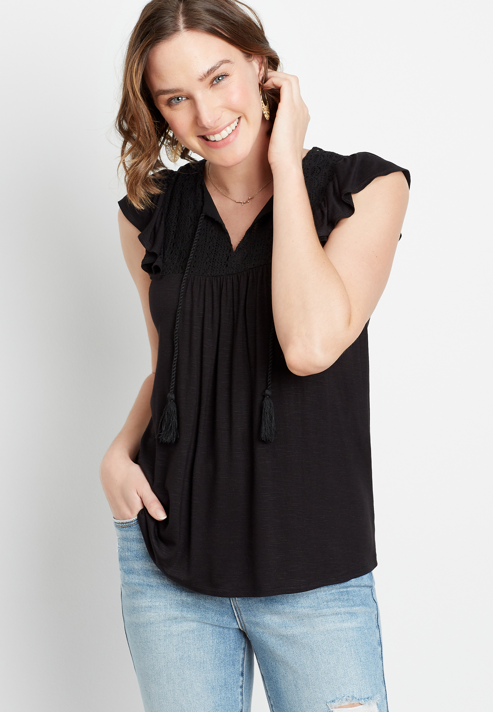 maurices black tops