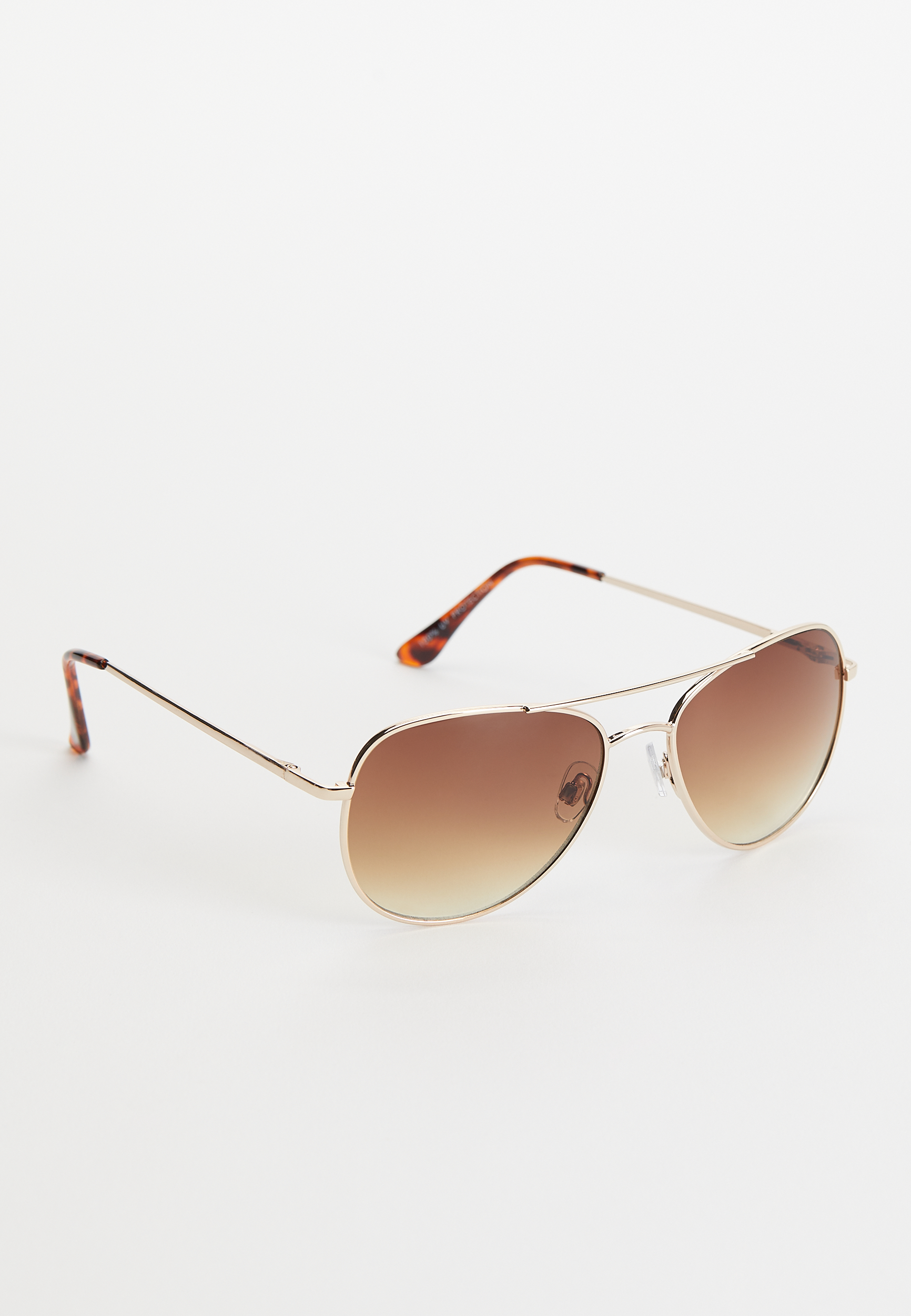 Aviator sunglasses in gold and brown