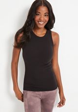 Highline Solid Fitted Ribbed Tank Top, C106, small