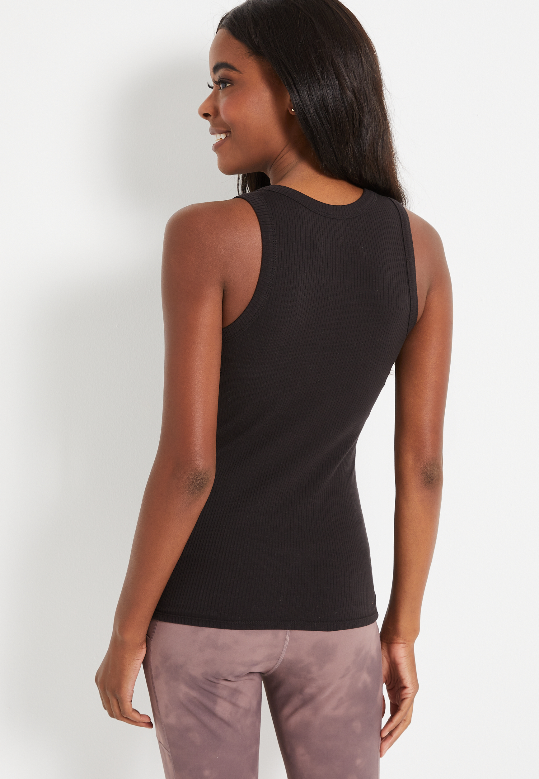 Highline Solid Fitted Ribbed Tank Top, C106, large