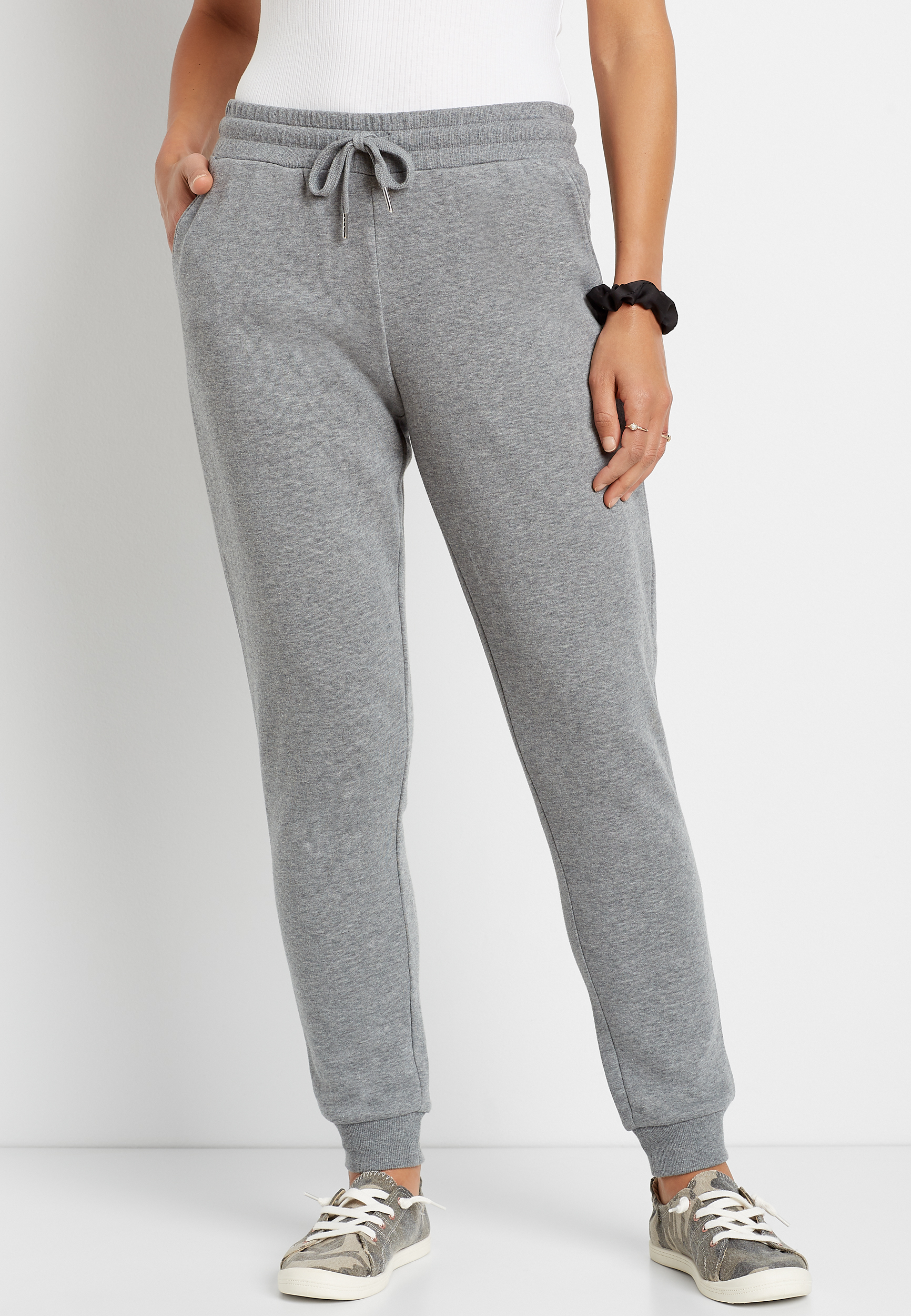 women's heather gray joggers
