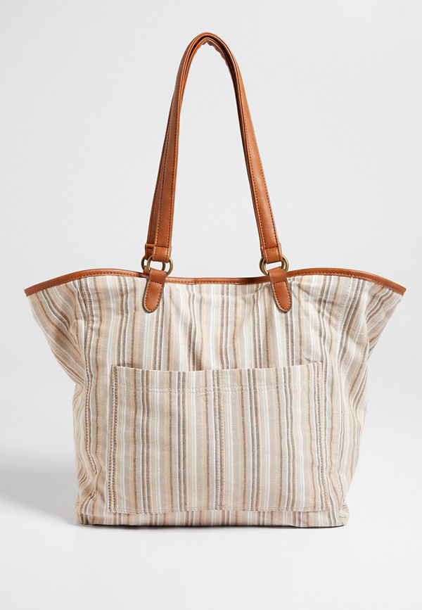 Natural Stripe Tote Bag | maurices