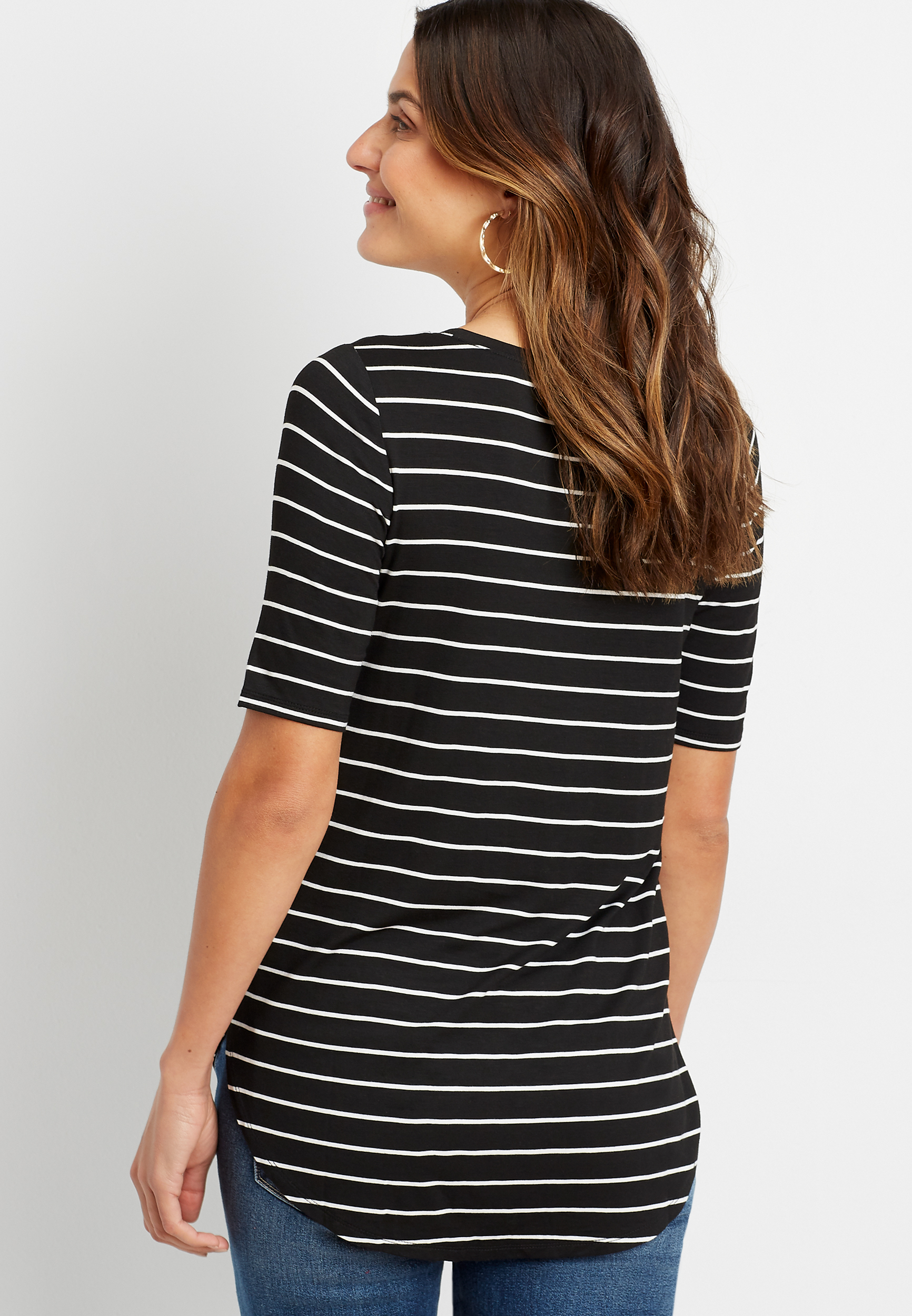 24/7 Black Striped Flawless Tee - alternate image