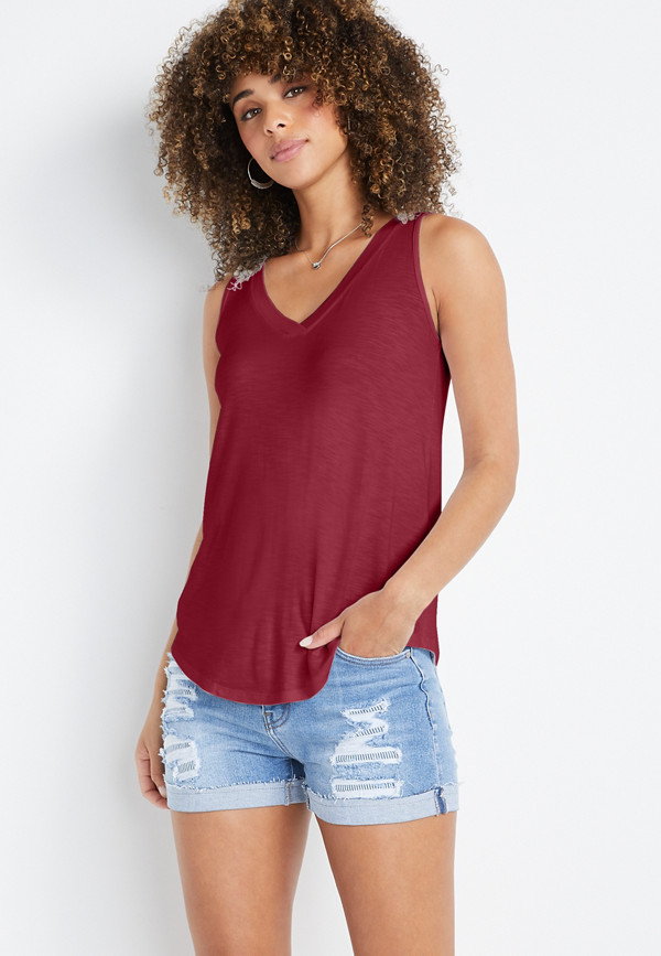 24/7 Red V-Neck Tank Top | maurices