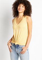 24/7 Yellow Striped Classic Tank Top, C1117, small