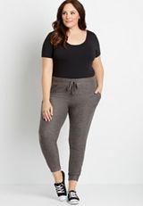 Plus Size Gray Super Soft Cozy Jogger Pant, C829, small