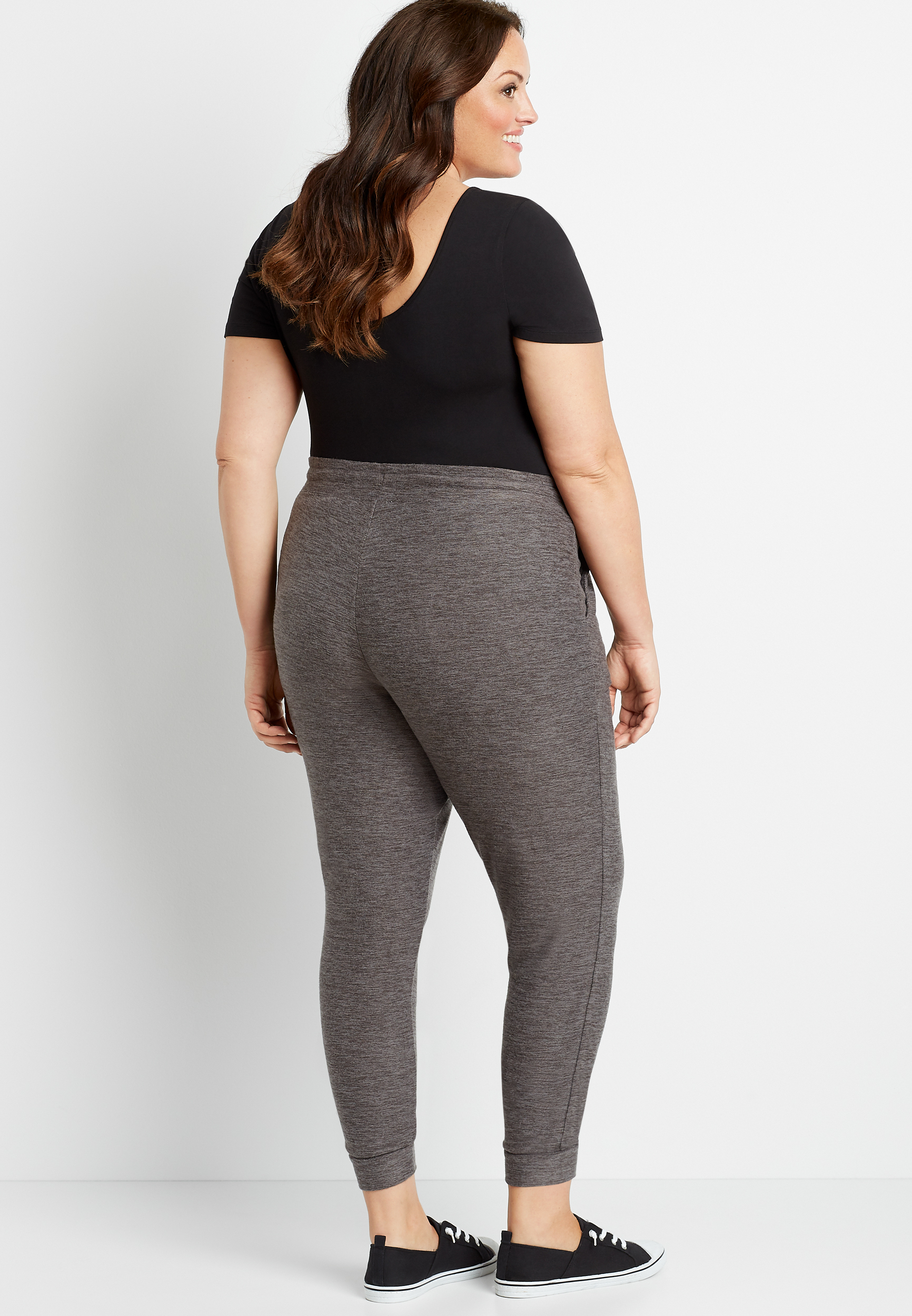 Plus Size Gray Super Soft Cozy Jogger Pant - alternate image