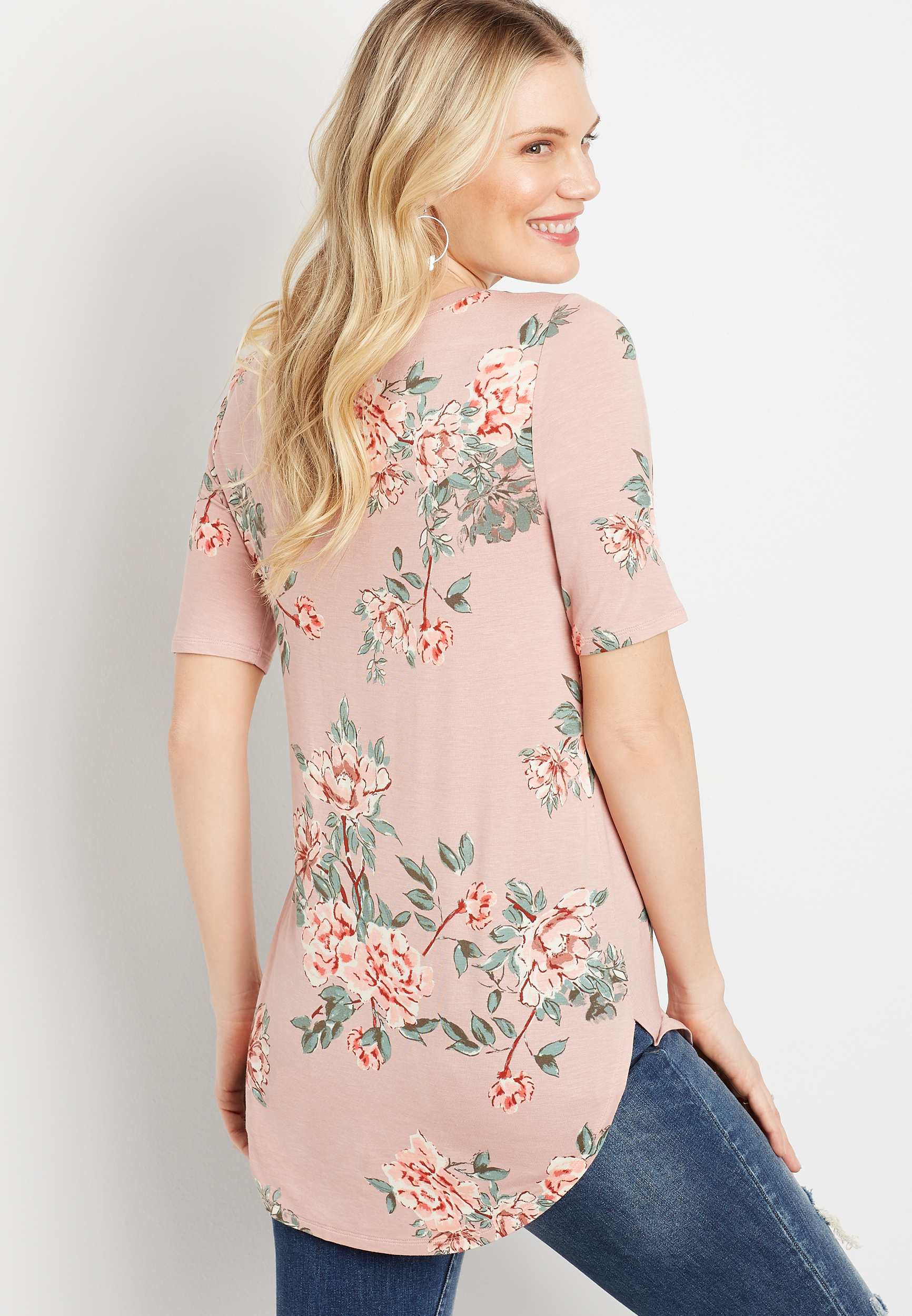 24/7 Pink Floral Flawless Tee - alternate image