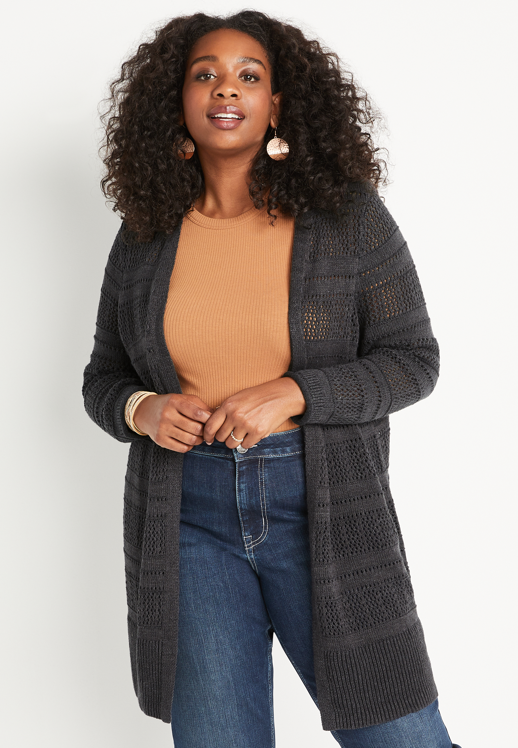 Plus Size Open Stitch Duster Cardigan | maurices