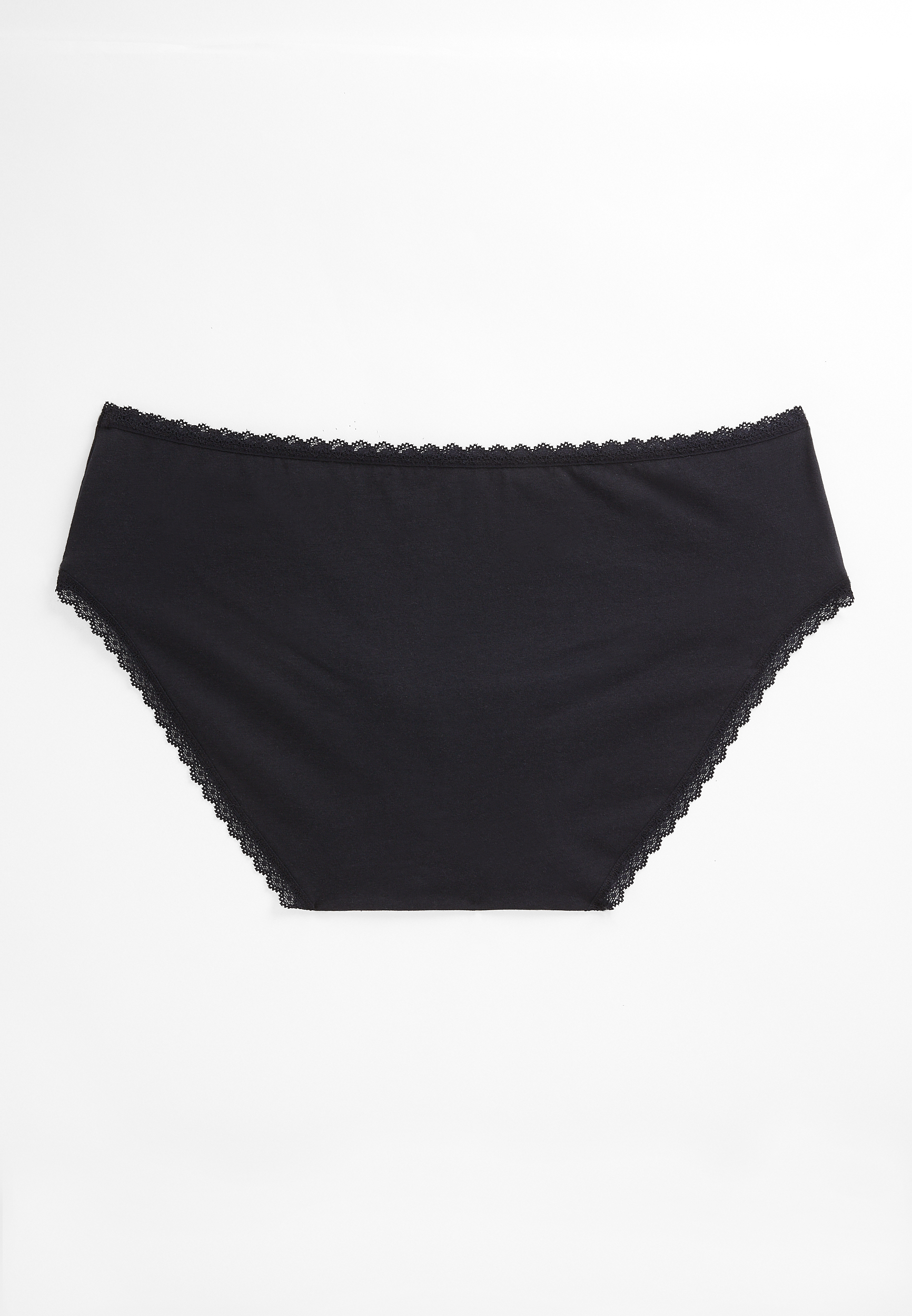 Plus Size Black Lace Cotton Bikini Panty, C106, large