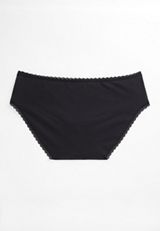 Plus Size Black Lace Cotton Bikini Panty, C106, small