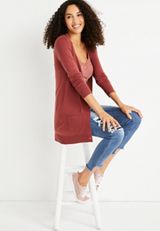 Solid Boyfriend Button Front Cardigan, C5584, small