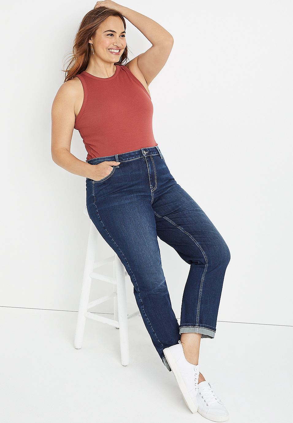Plus Size m jeans by maurices™ Classic Straight Curvy High Rise Jean