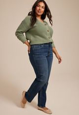 Plus Size m jeans by maurices&trade; Classic Straight Curvy High Rise Jean, C258, small