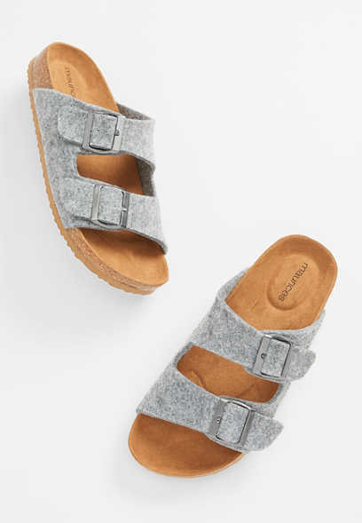 Laney Gray Double Strapped Sandal