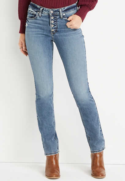 Silver Jeans Co.® Most Wanted Straight Mid Rise Button Fly Jean