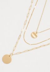 Atwood Gold Mix Chain Drape Necklace, , small