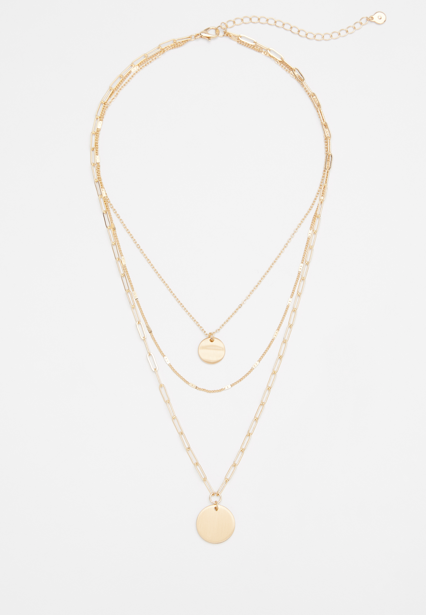 Atwood Gold Mix Chain Drape Necklace, , large