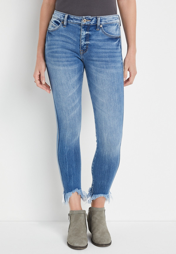 KanCan™ Skinny Mid Rise Ripped Hem Jean | maurices