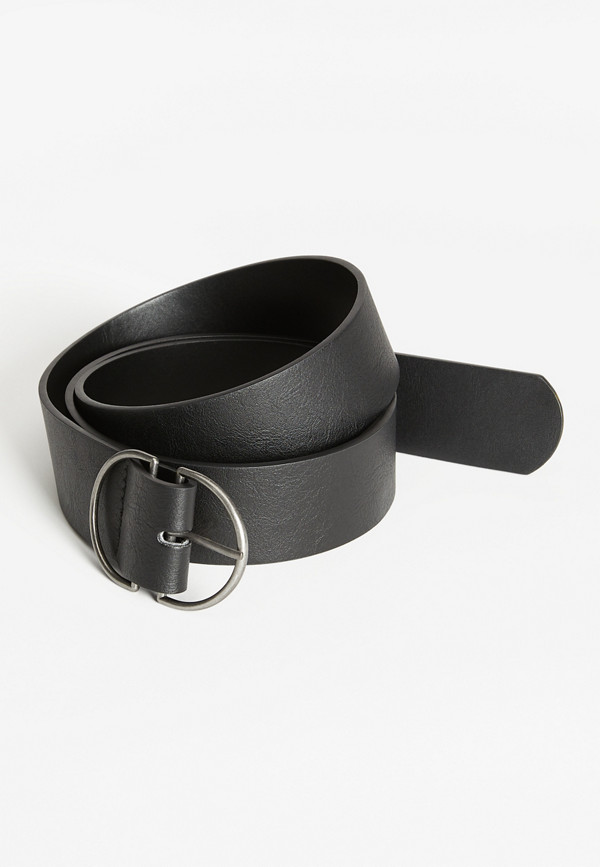 Black Double Buckle Ring Belt | maurices
