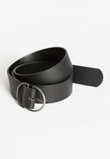Black Double Buckle Ring Belt, , small