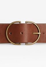 Brown Double Buckle Ring Belt, , small