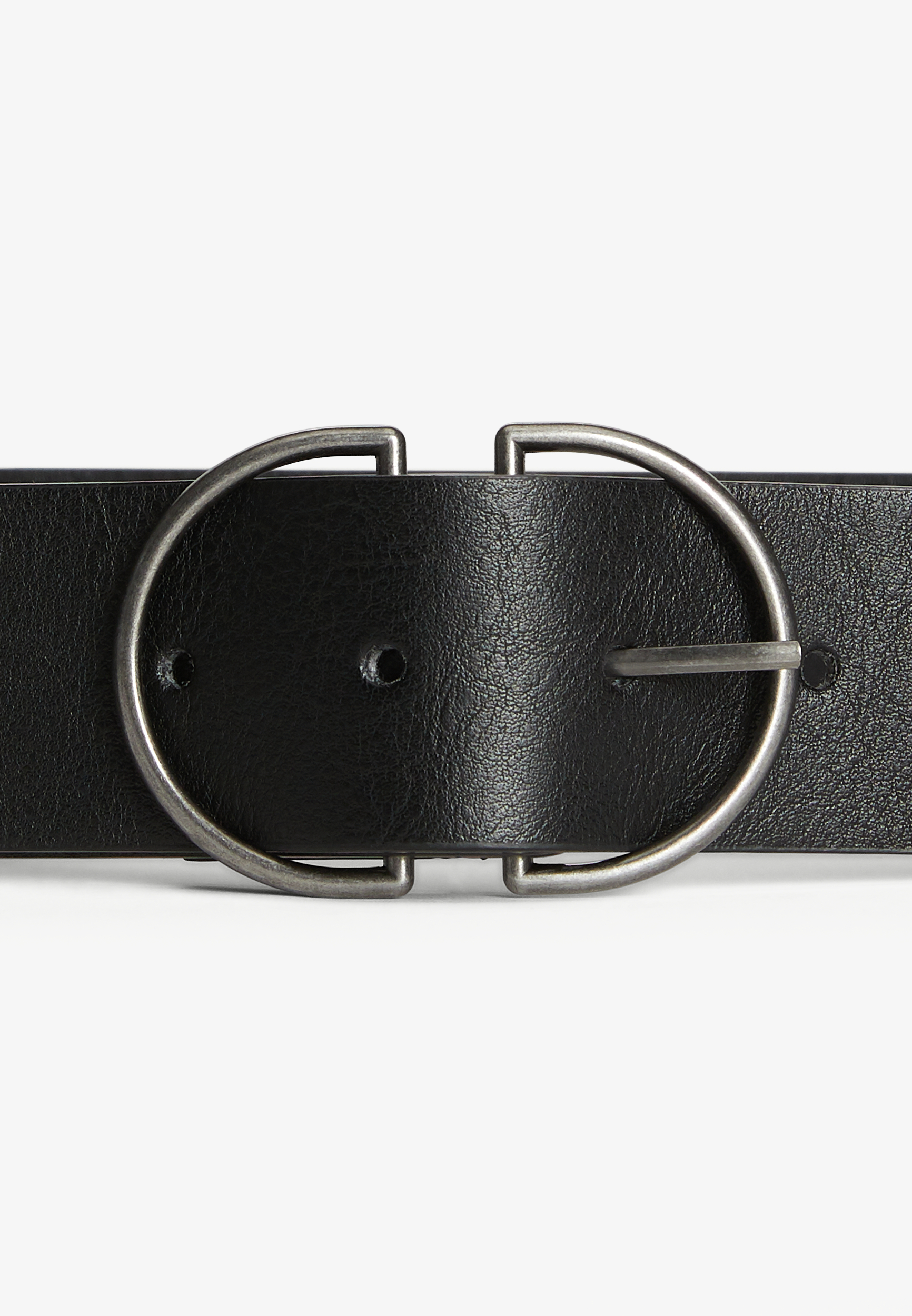 Plus Size Black Double Buckle Ring Belt, C106, large