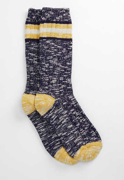 Navy and Gold Crew Socks