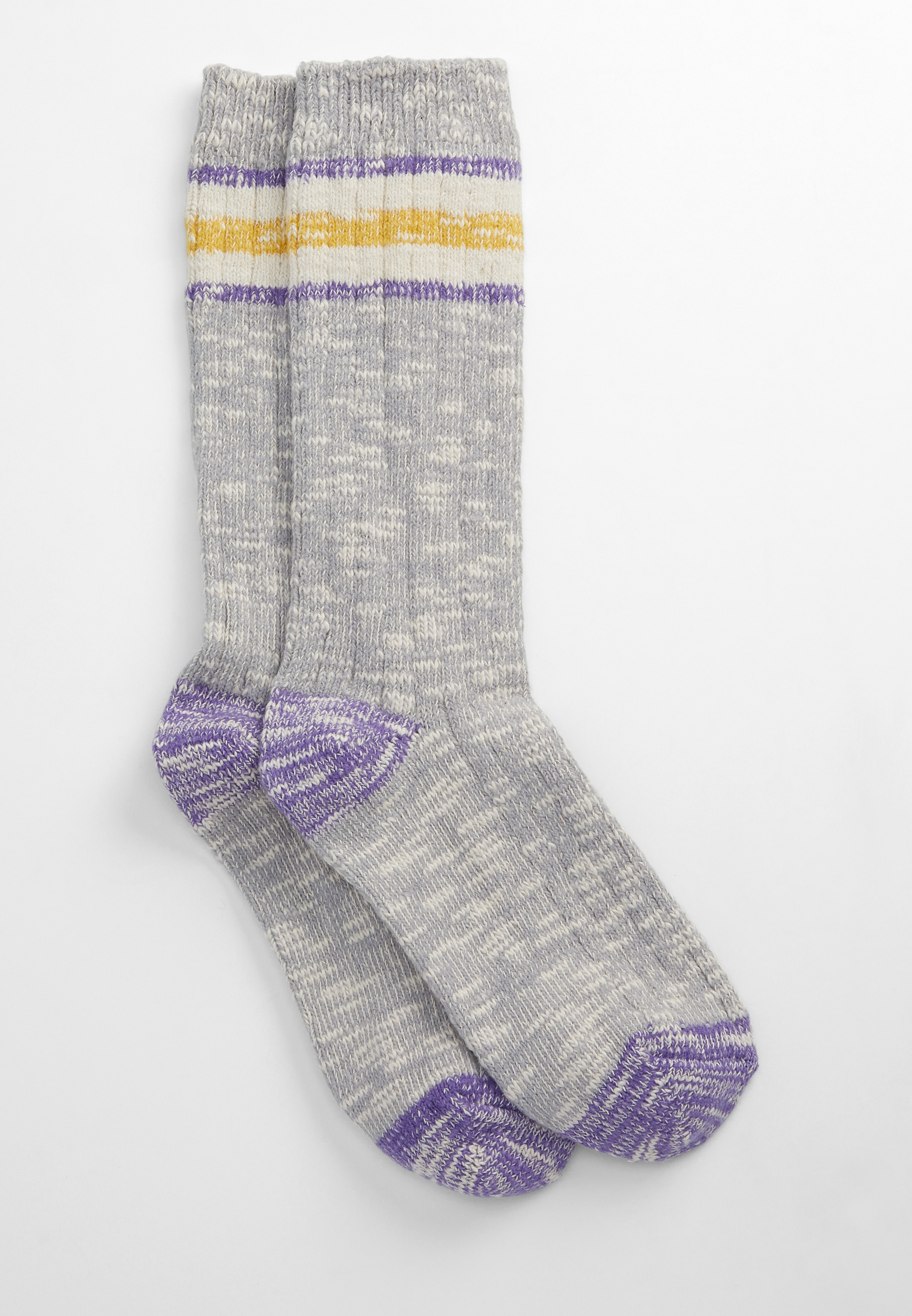 Purple and Gold Crew Socks | maurices