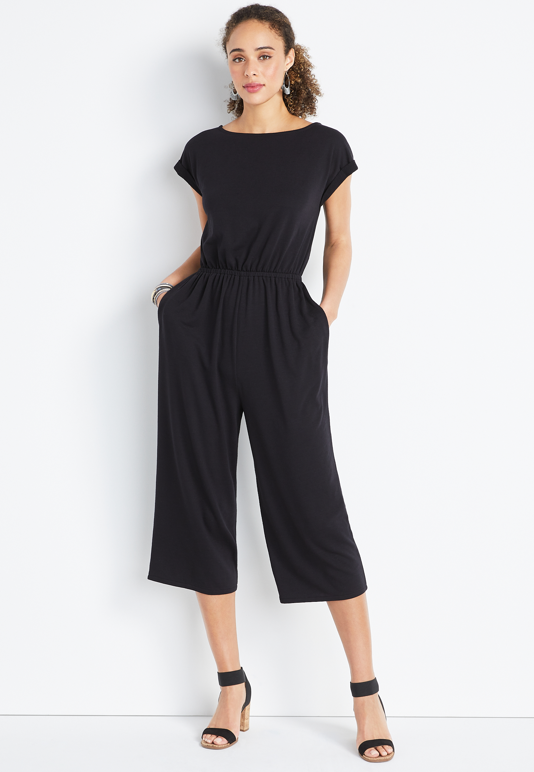 24/7 Solid French Terry Reversible Jumpsuit | maurices