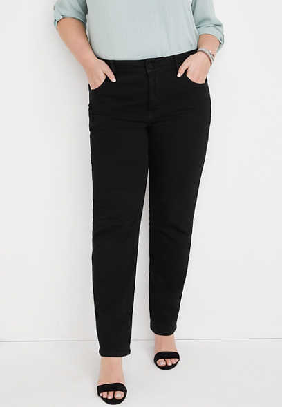 Plus Size m jeans by maurices™ Everflex™ Black Straight High Rise Jean