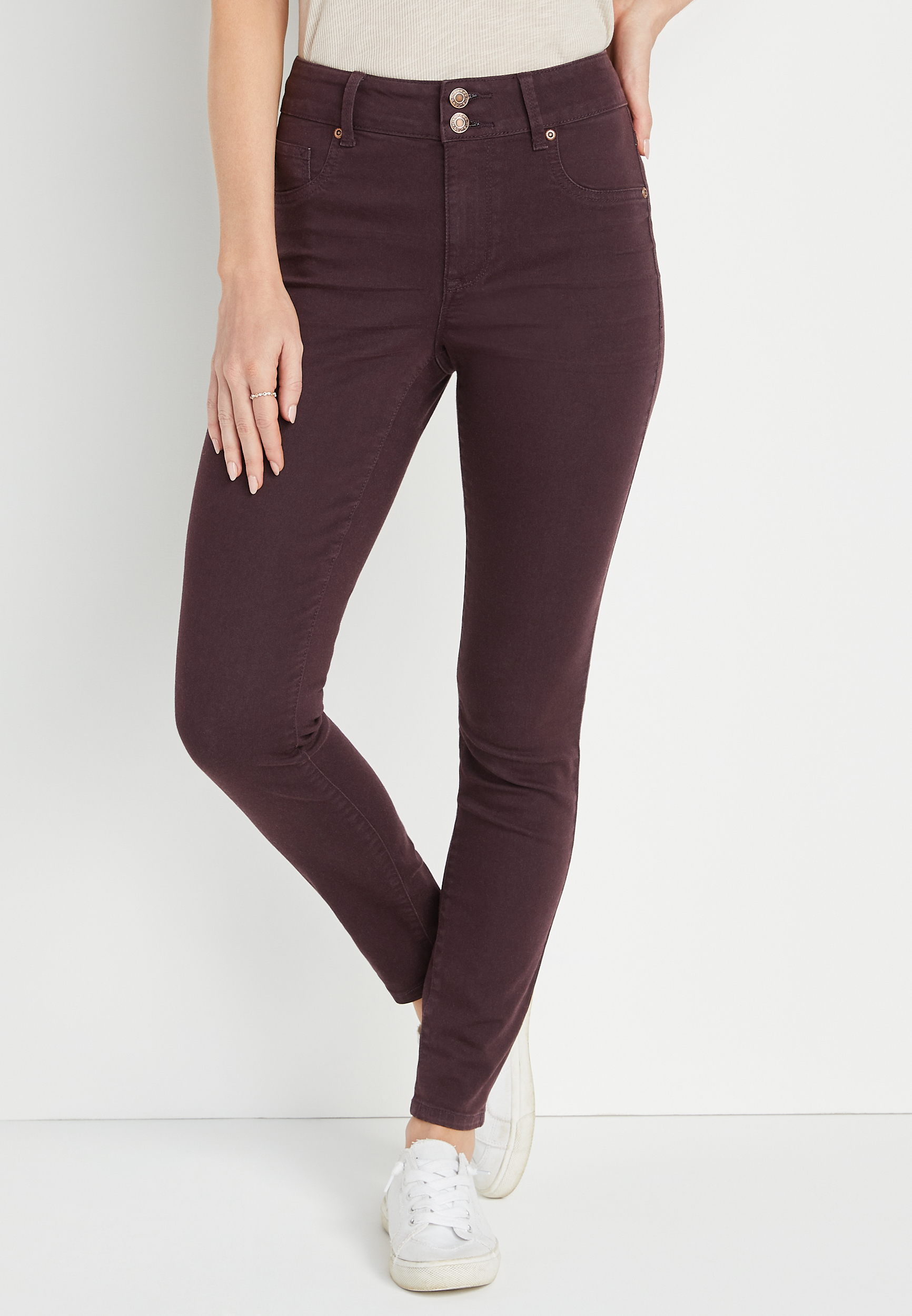 m jeans by mauricesâ¢ High Rise Maple Double Button Jegging Made With REPREVEÂ® | maurices