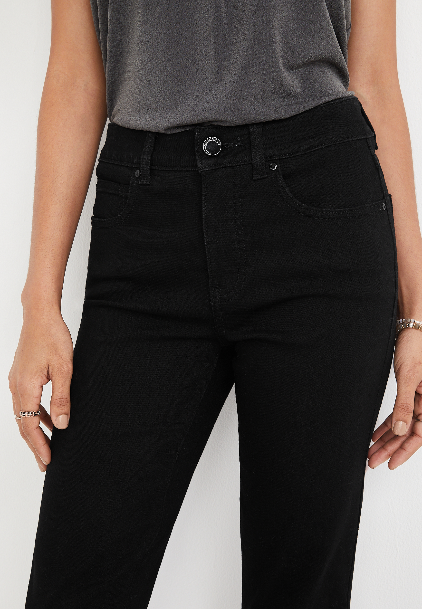 high rise black jean