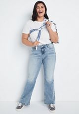 Plus Size m jeans by maurices&trade; Classic Flare Curvy High Rise Jean, , small