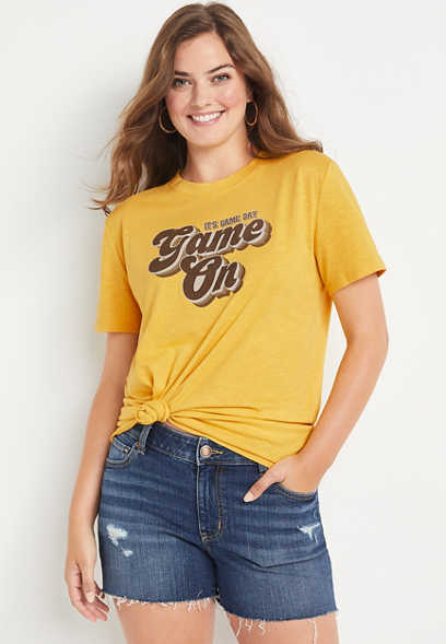 Gold Game Day Oversized Graphic Tee